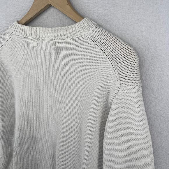 EVERLANE Sweater S Chunky Pullover Jumper Cotton Blend Off White - Picture 7 of 12